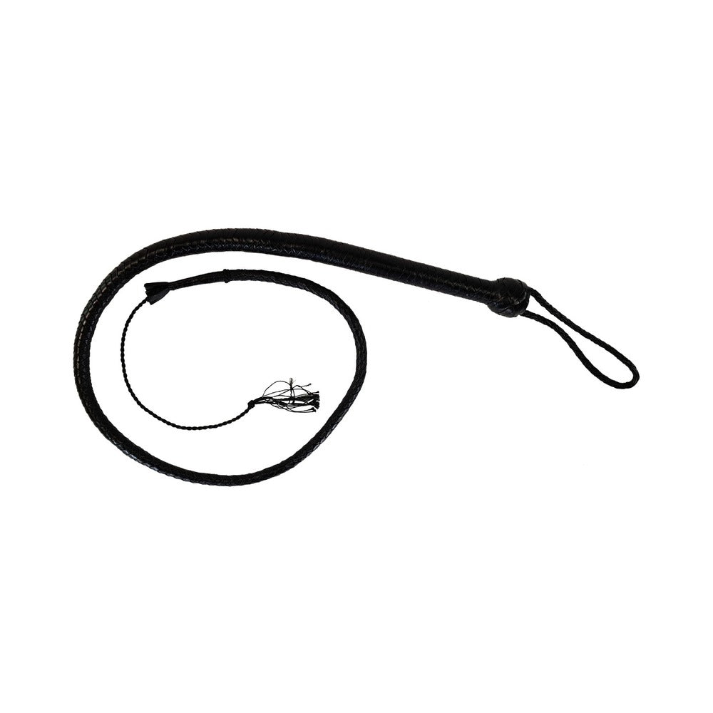 Prowler RED Turkish Knot Whip 6 ft - Black Faux Leather
