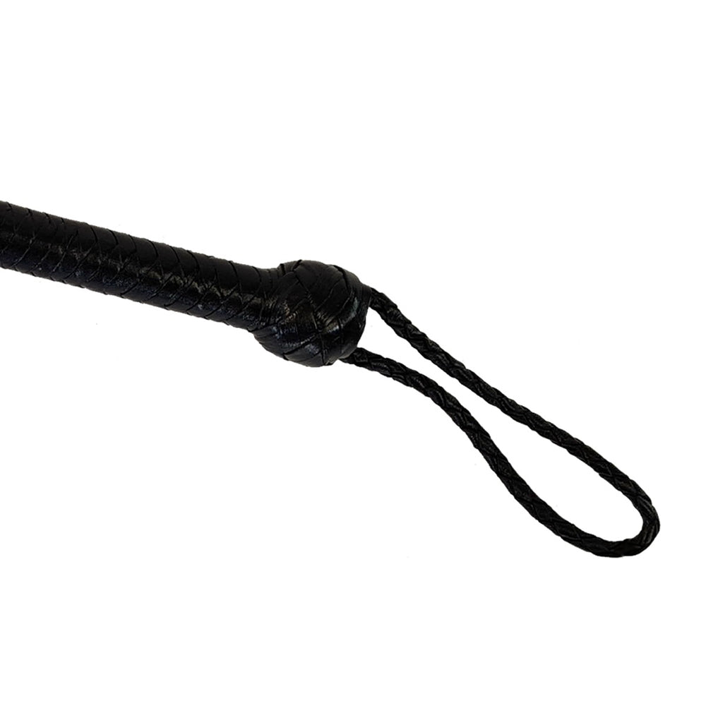 Prowler RED Turkish Knot Whip 6 ft - Black Faux Leather