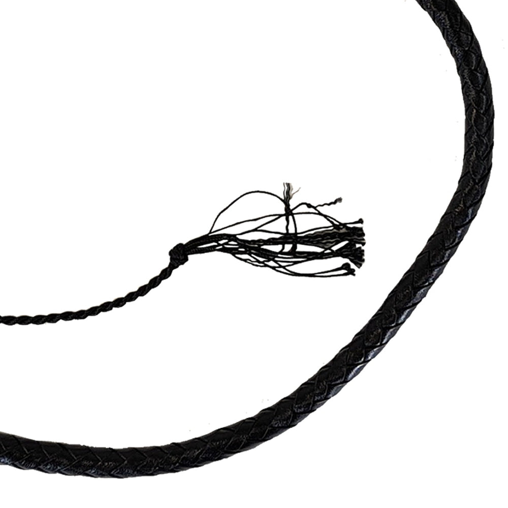 Prowler RED Turkish Knot Whip 6 ft - Black Faux Leather