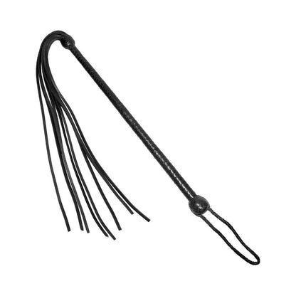Prowler RED Long Handled Whip - Black Leather