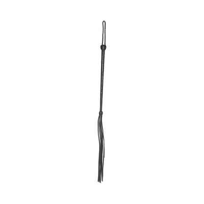 Prowler RED Long Handled Whip - Black Leather