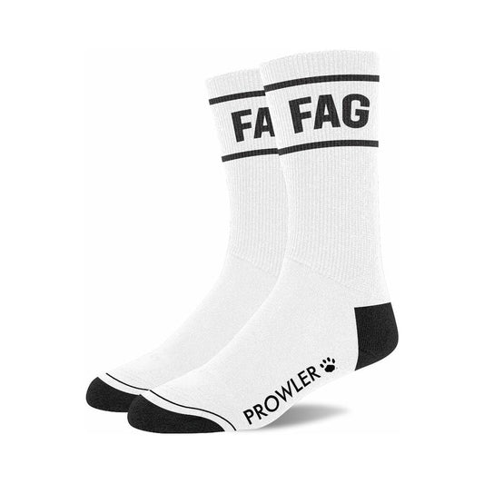 Prowler RED Fag Socks – White Cotton, One Size