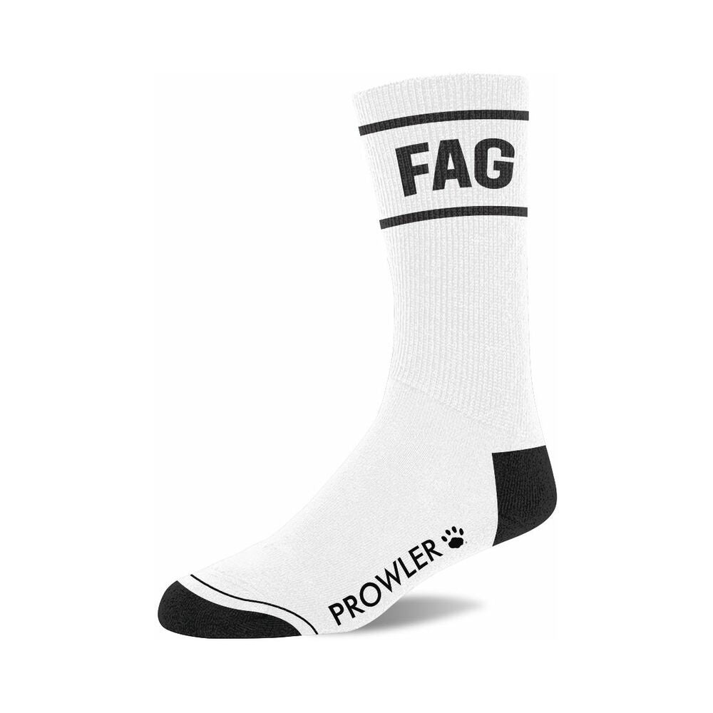 Prowler RED Fag Socks – White Cotton, One Size