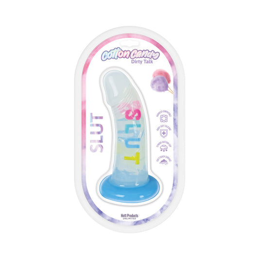 Hott Products Cotton Candy Dirty Talk Slut Silicone Dildo – Blue