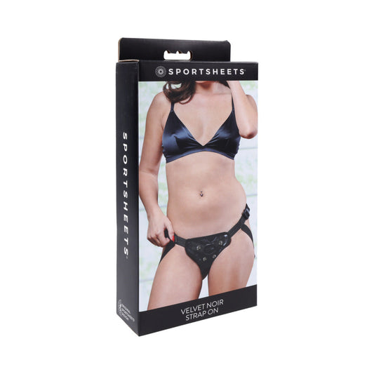 Sportsheets Velvet Noir Strap-On Harness with Adjustable Fit – Black