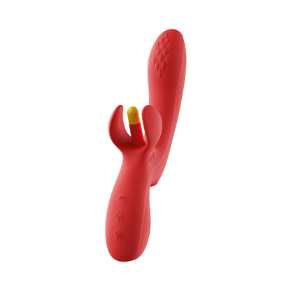 Honey Play Box Fortexa App-Controlled Dual Stimulator with Flapping Function - Red