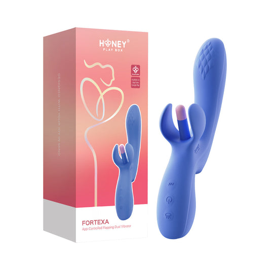 Honey Play Box Fortexa App-Controlled Kinky Finger Flapping Dual Stimulator - Blue