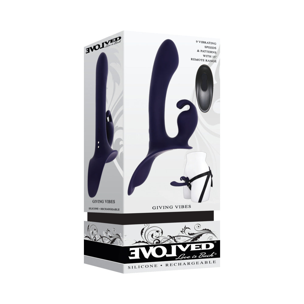 Evolved Giving Vibes Purple Strap-On Triple-Motor Vibrator