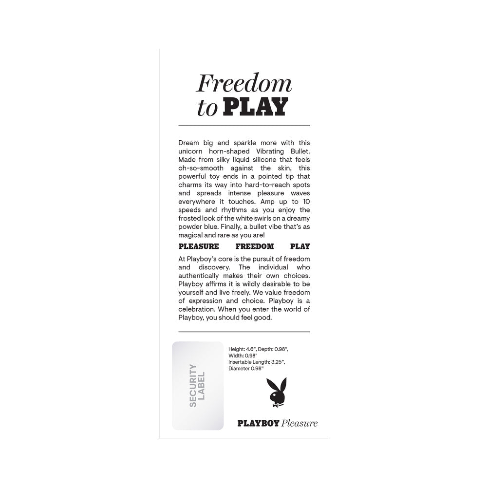 Playboy Unicorn Vibes Sky Vibrating Bullet – Blue