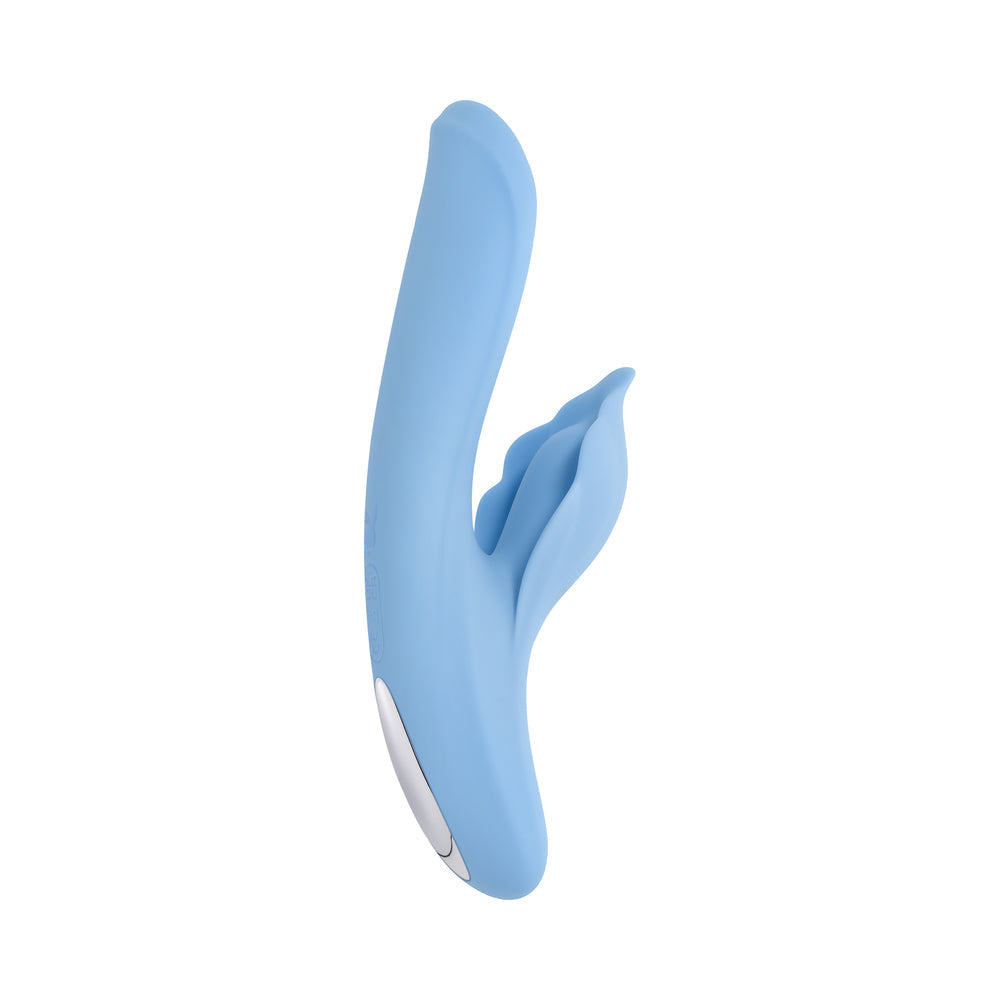 Playboy In Bloom Sky Dual Vibrator with Thrusting and Heating Functions - Blue