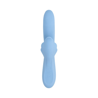 Playboy In Bloom Sky Dual Vibrator with Thrusting and Heating Functions - Blue