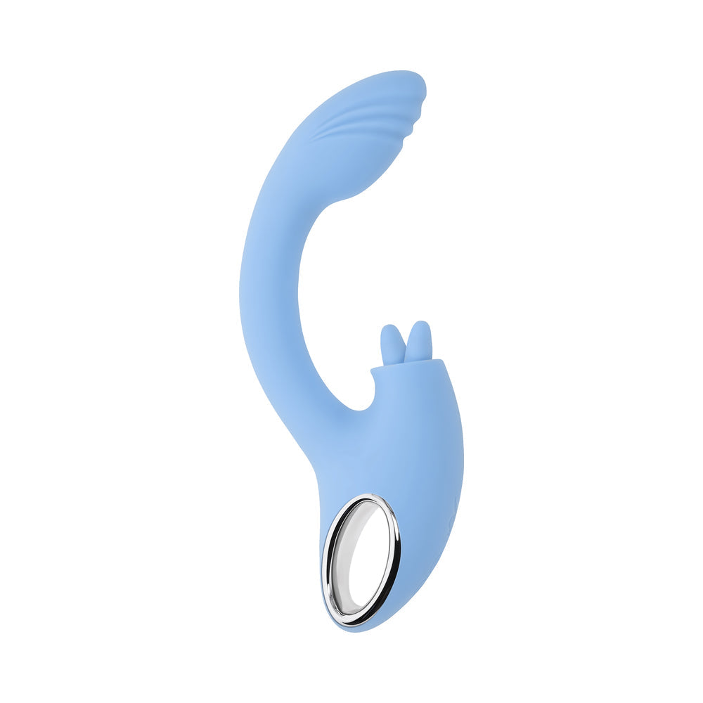 Playboy Sapphire Sky Dual Vibrator with Clitoral Stimulator – Blue