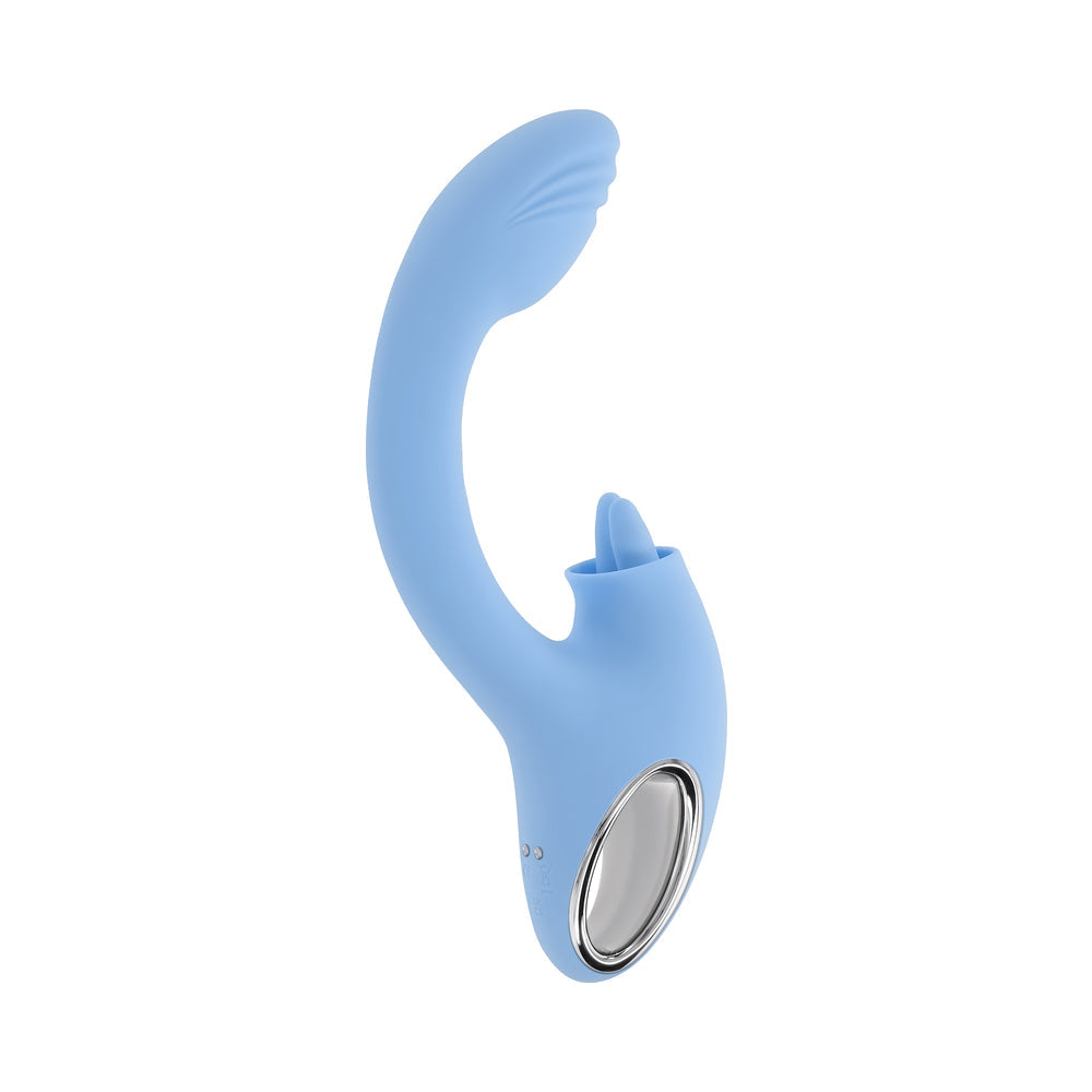 Playboy Sapphire Sky Dual Vibrator with Clitoral Stimulator – Blue