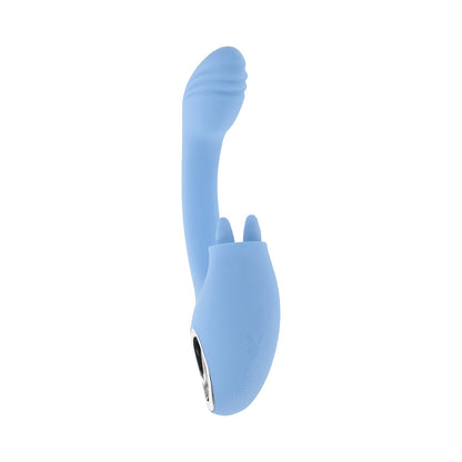 Playboy Sapphire Sky Dual Vibrator with Clitoral Stimulator – Blue