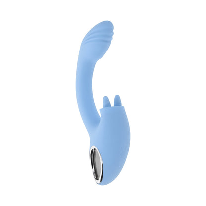 Playboy Sapphire Sky Dual Vibrator with Clitoral Stimulator – Blue