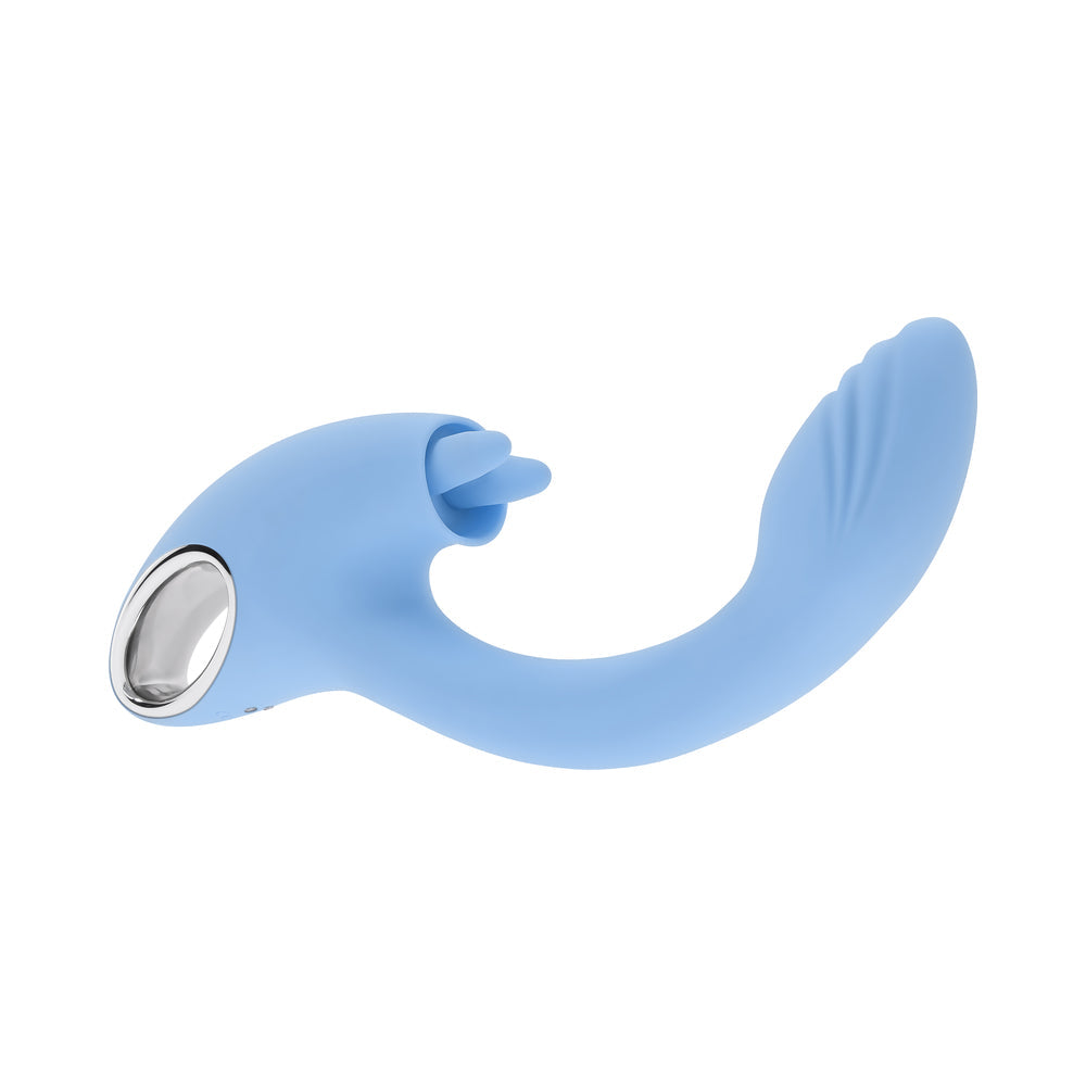 Playboy Sapphire Sky Dual Vibrator with Clitoral Stimulator – Blue