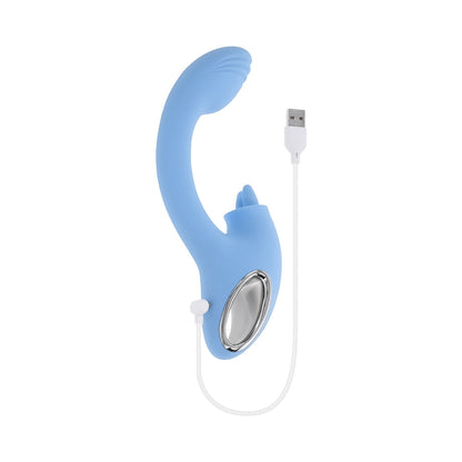 Playboy Sapphire Sky Dual Vibrator with Clitoral Stimulator – Blue