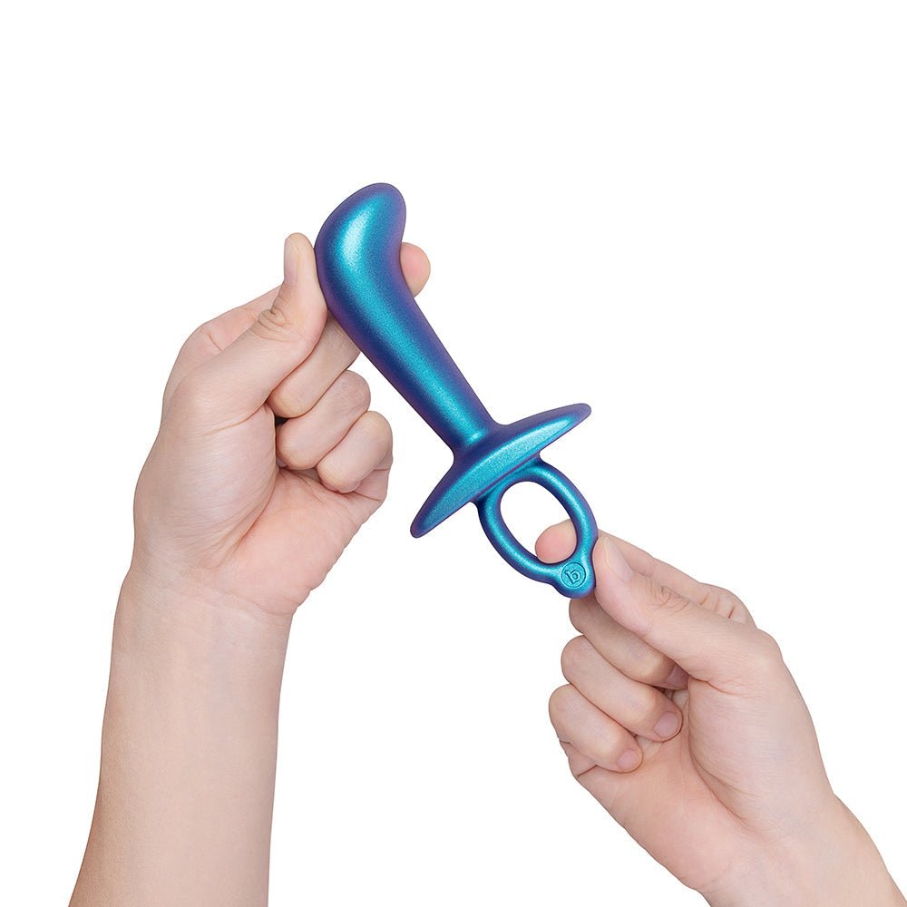b-Vibe Thumb Silicone Prostate Plug with Curved Tip – Blue