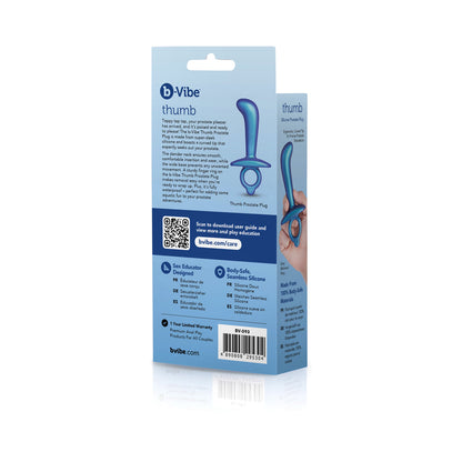 b-Vibe Thumb Silicone Prostate Plug with Curved Tip – Blue