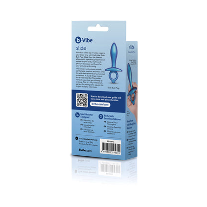 b-Vibe Slide Silicone Butt Plug – Blue – Waterproof