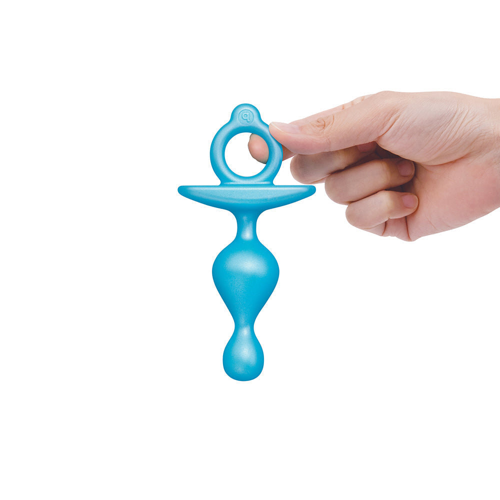 b-Vibe Pop Beaded Silicone Plug – Blue – Waterproof Anal Beads