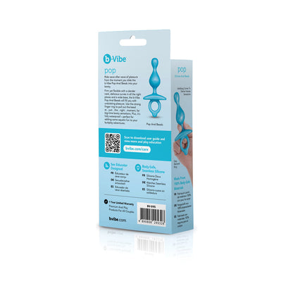 b-Vibe Pop Beaded Silicone Plug – Blue – Waterproof Anal Beads