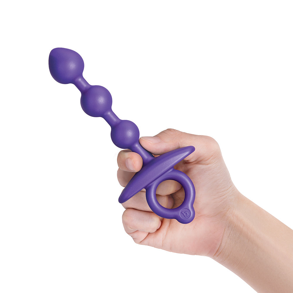 b-Vibe Zip Silicone Anal Beads – Blue – Waterproof