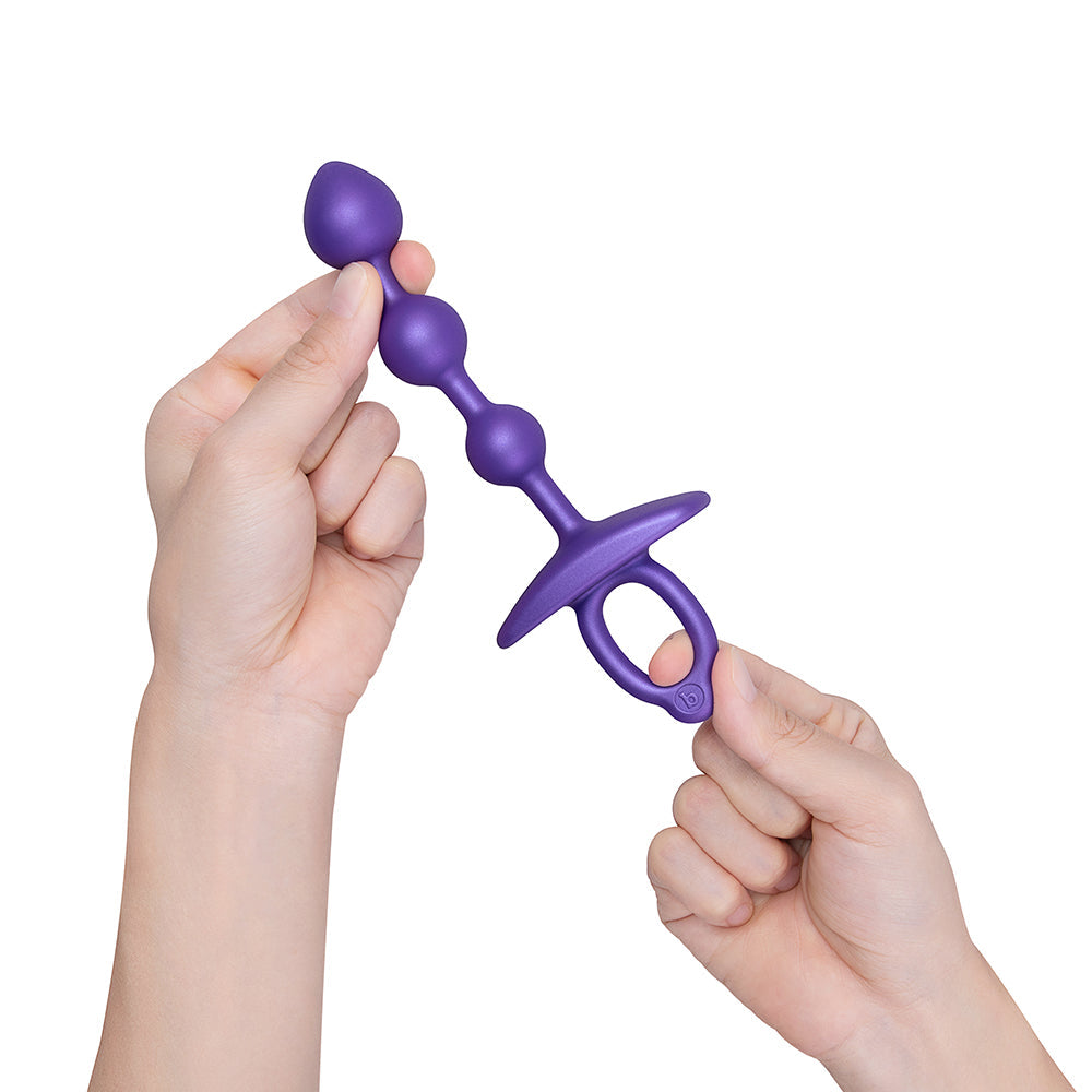 b-Vibe Zip Silicone Anal Beads – Blue – Waterproof
