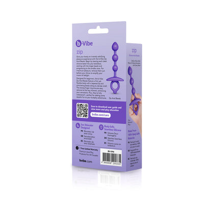 b-Vibe Zip Silicone Anal Beads – Blue – Waterproof
