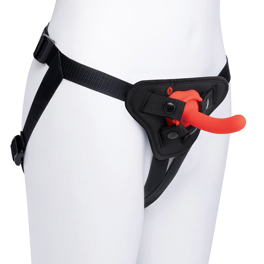 b-Vibe Beginners Strap-On Harness Set with 5 in. Silicone Dildo Peg - Orange