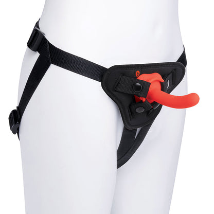 b-Vibe Beginners Strap-On Harness Set with 5 in. Silicone Dildo Peg - Orange
