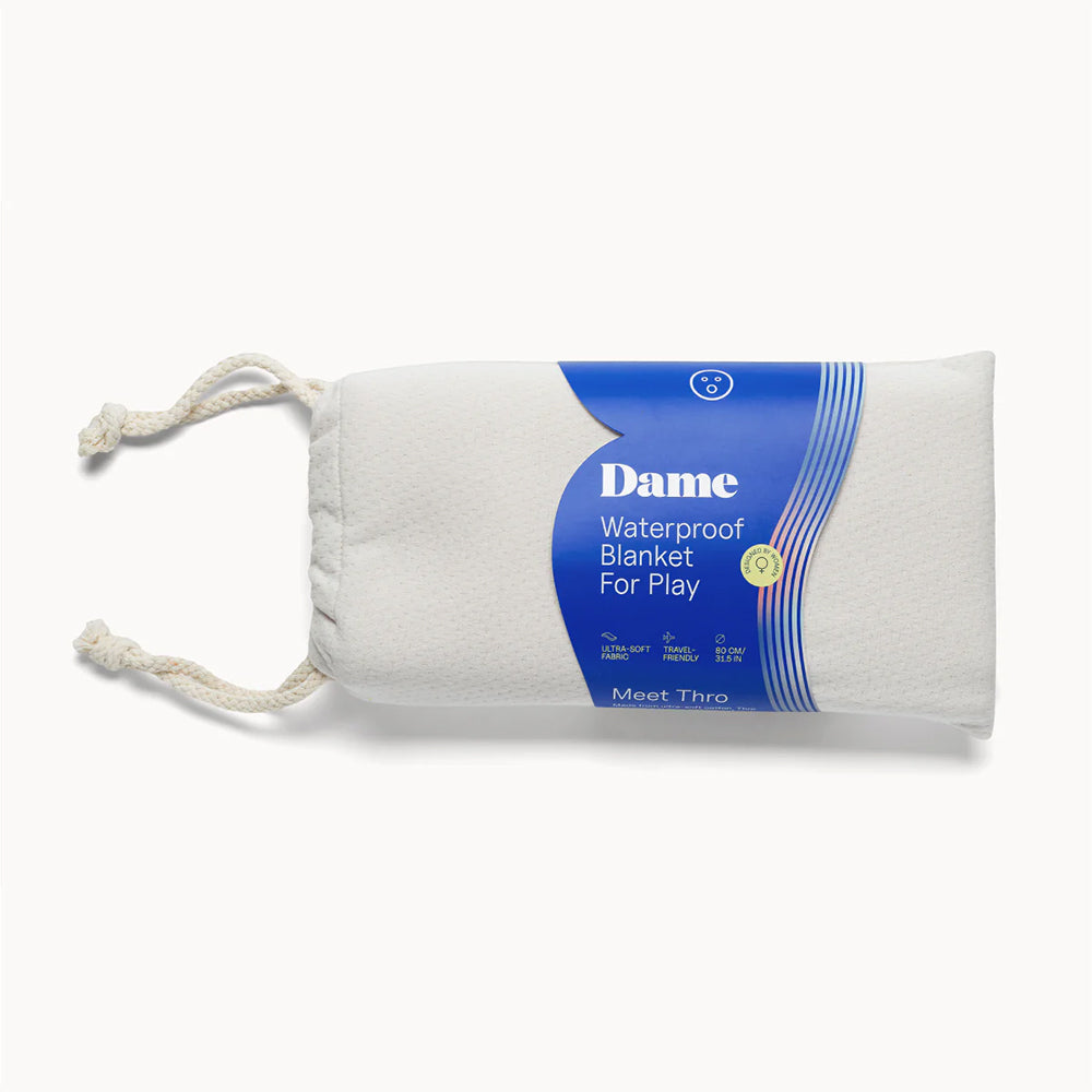 Dame Thro Waterproof Sex Blanket – Ultra-Soft Cotton, Vanilla/Ivory/Beige