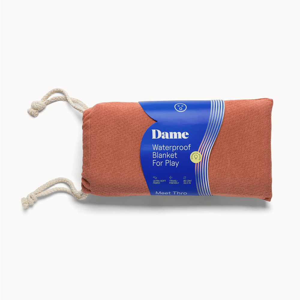 Dame Thro Waterproof Sex Blanket – Orange – Ultra-Soft Cotton with Waterproof Layer