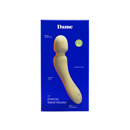 Dame Min Mini Wand Vibrator – Yellow – USB-C Rechargeable