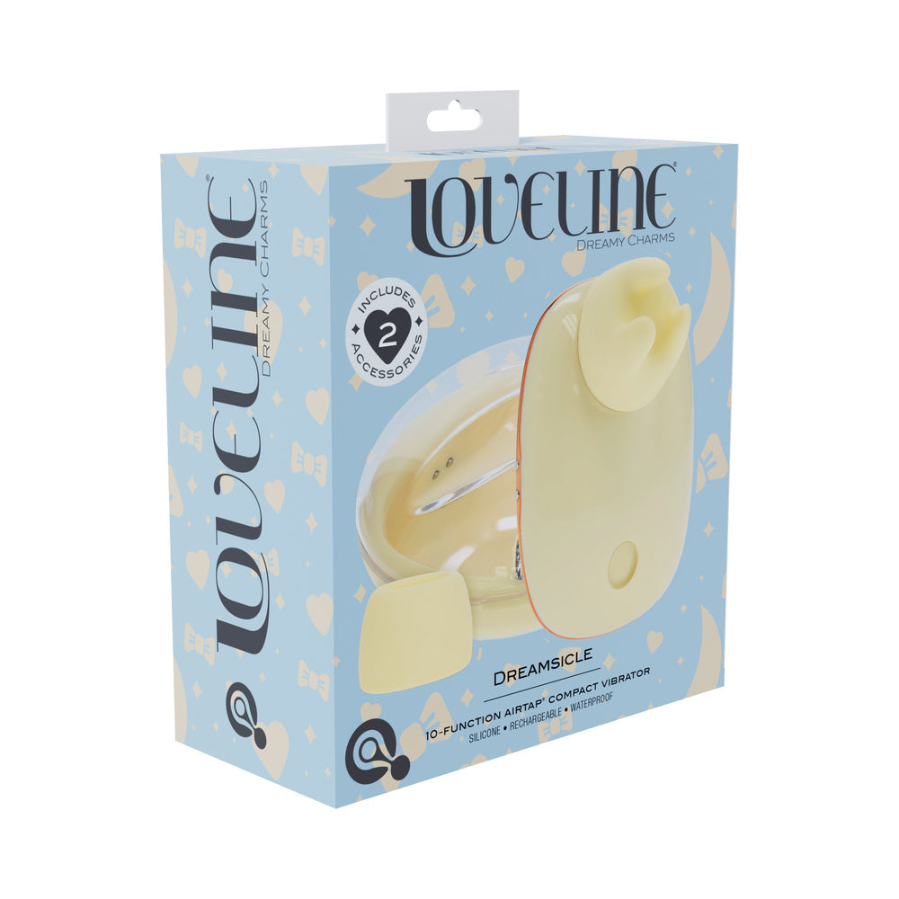 LoveLine Dreamsicle Rechargeable Vibrator with Tapping and Sucking Functions - Yellow