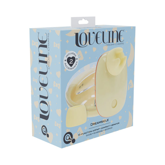 LoveLine Dreamsicle Rechargeable Vibrator with Tapping and Sucking Functions - Yellow