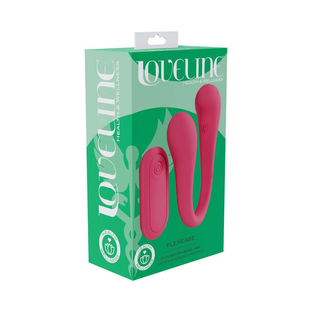 LoveLine FlexEase Bend Vibe – Dual-Ended Vibrator with 10 Vibration Functions – Pink