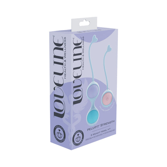 LoveLine PelviFit Strength Kegel Kit – Weighted Kegel Balls with Remote – Purple
