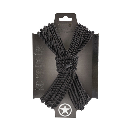 Ouch! Bondage Rope 10 m Nylon Restraint Rope - Black