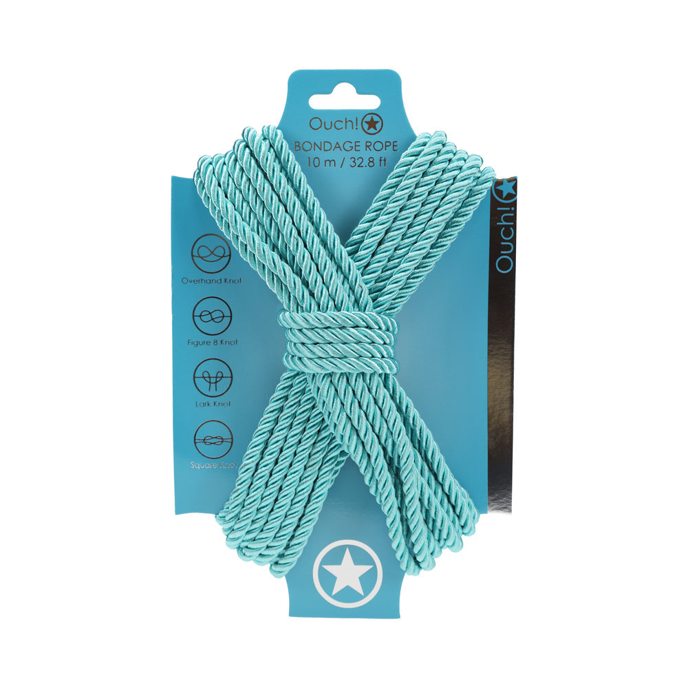 Ouch! Bondage Rope 10m Nylon Restraint Rope - Teal