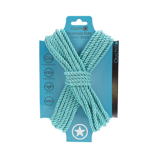 Ouch! Bondage Rope 10m Nylon Restraint Rope - Teal