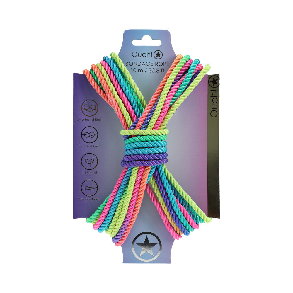 Ouch! Bondage Rope 10 m Nylon Restraint – Multicolor