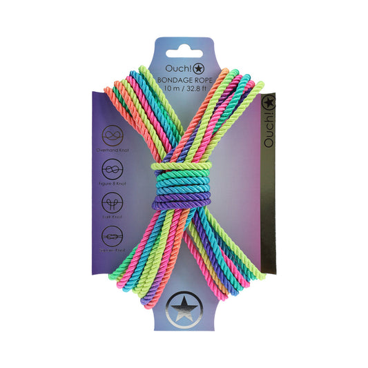 Ouch! Bondage Rope 10 m Nylon Restraint – Multicolor