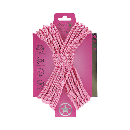 Ouch! Bondage Rope 10 m Nylon Restraining Rope - Hot Pink