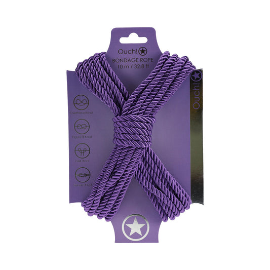 Ouch! Bondage Rope 10m Nylon Restraint Rope - Purple
