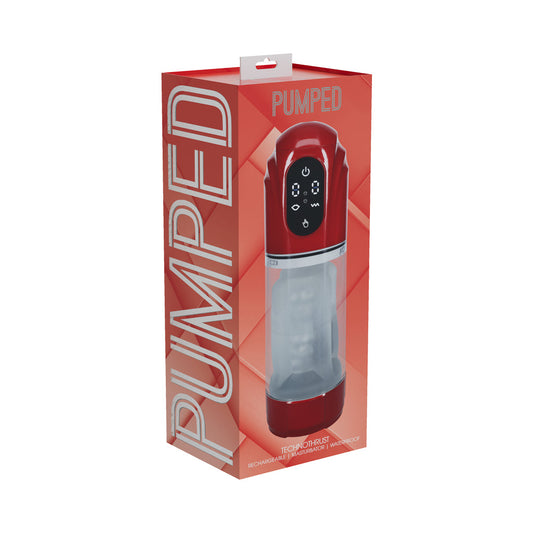 PUMPED TechnoThrust Automatic Masturbator Pump – Waterproof Metallic Red