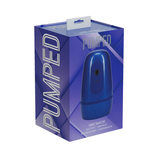 PUMPED Vibrobator Masturbator – Negative Pressure Suction Vibration – Metallic Blue