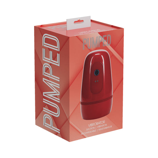 PUMPED Vibrobator Masturbator with Negative Pressure Suction and Vibration – Metallic Red