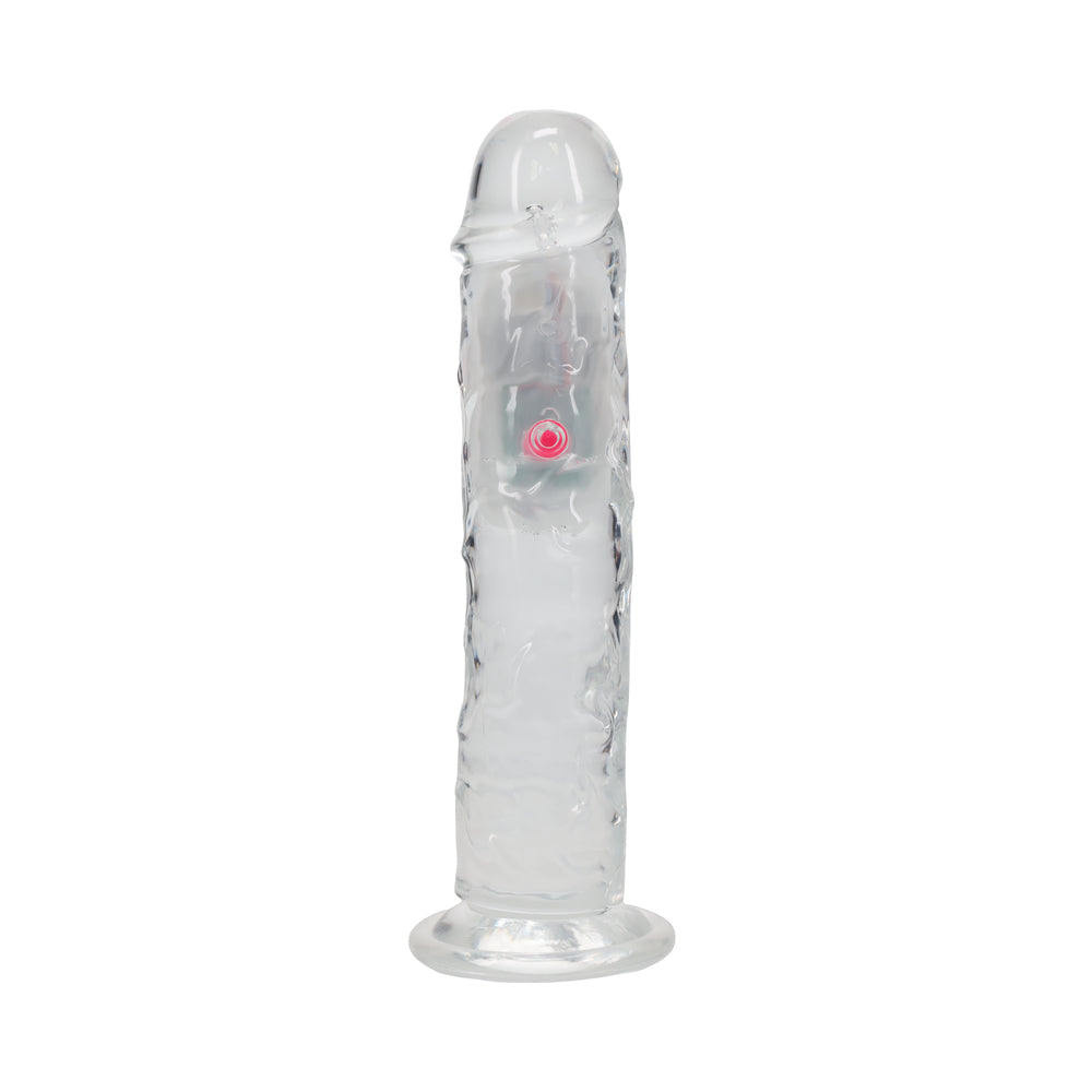 RealRock Wireless Rechargeable Remote Control LED Vibrating Dildo - Clear