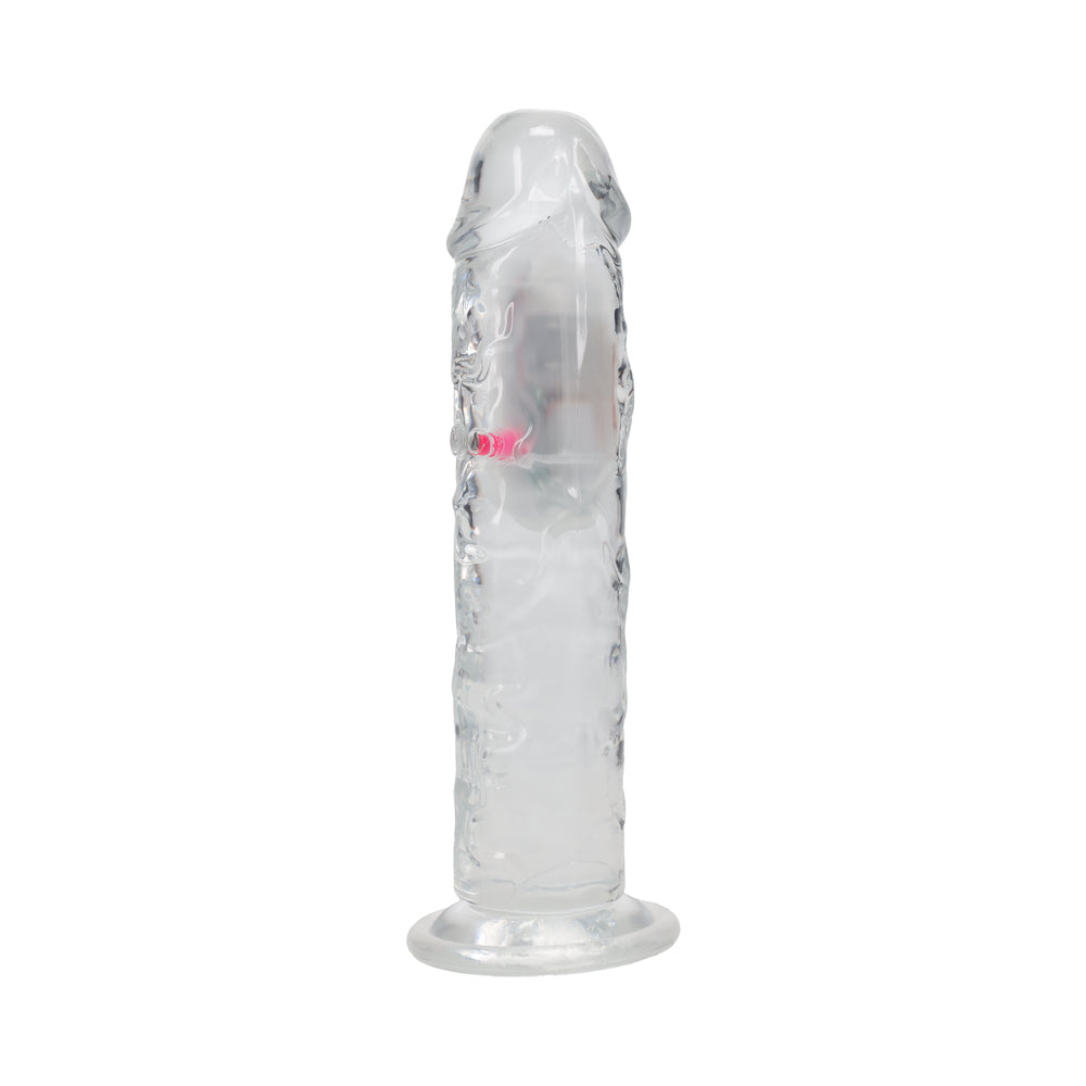 RealRock Wireless Rechargeable Remote Control LED Vibrating Dildo - Clear